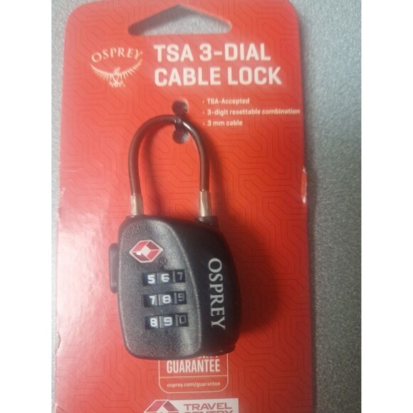New! Osprey TSA 3-Dial Cable Lock - Picture 3 of 3